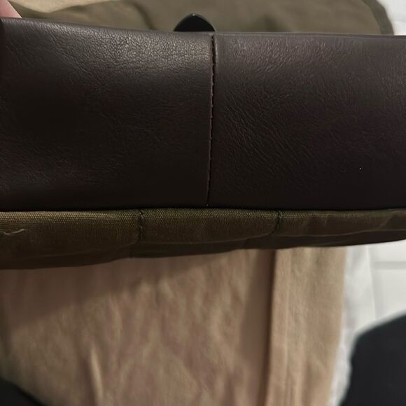 Fossil Leather and Canvas Small Messenger Crossbody Bag - Picture 5 of 15